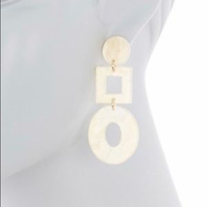 Mixed Shape Resin Drop Earrings / Gold-Tone